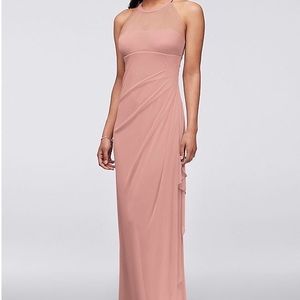 David’s bridal halter mesh bridesmaid dress